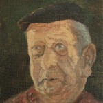 714# R. Perlak, Worker, 2015, oil on canvas, 24 x 16 in (60 x 40 cm)