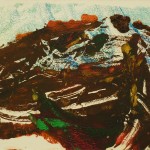 896# R. Perlak, A Head of Unkaowa Dinosaur, 2012, oil on paper, 8 x 16 in (20 x 40 cm)