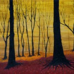 934# R. Perlak, The Fog - Autumn Wood, 2011, oil on canvas, 7 x 11 in (18 x 28 cm)