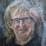 691# R. Perlak, The portrait of Jerzy Górski, 2017, oil on canvas stick on panel, 23 x 19 in (58