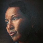 695# R. Perlak, The portrait of Ayaan Hirsi Ali, 2016, oil on canvas stick on panel, 23 x 26 in (
