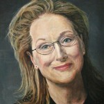 696# R. Perlak, The portrait of Meryl Streep, 2016, oil on canvas stick on panel, 23 x 20 in (58